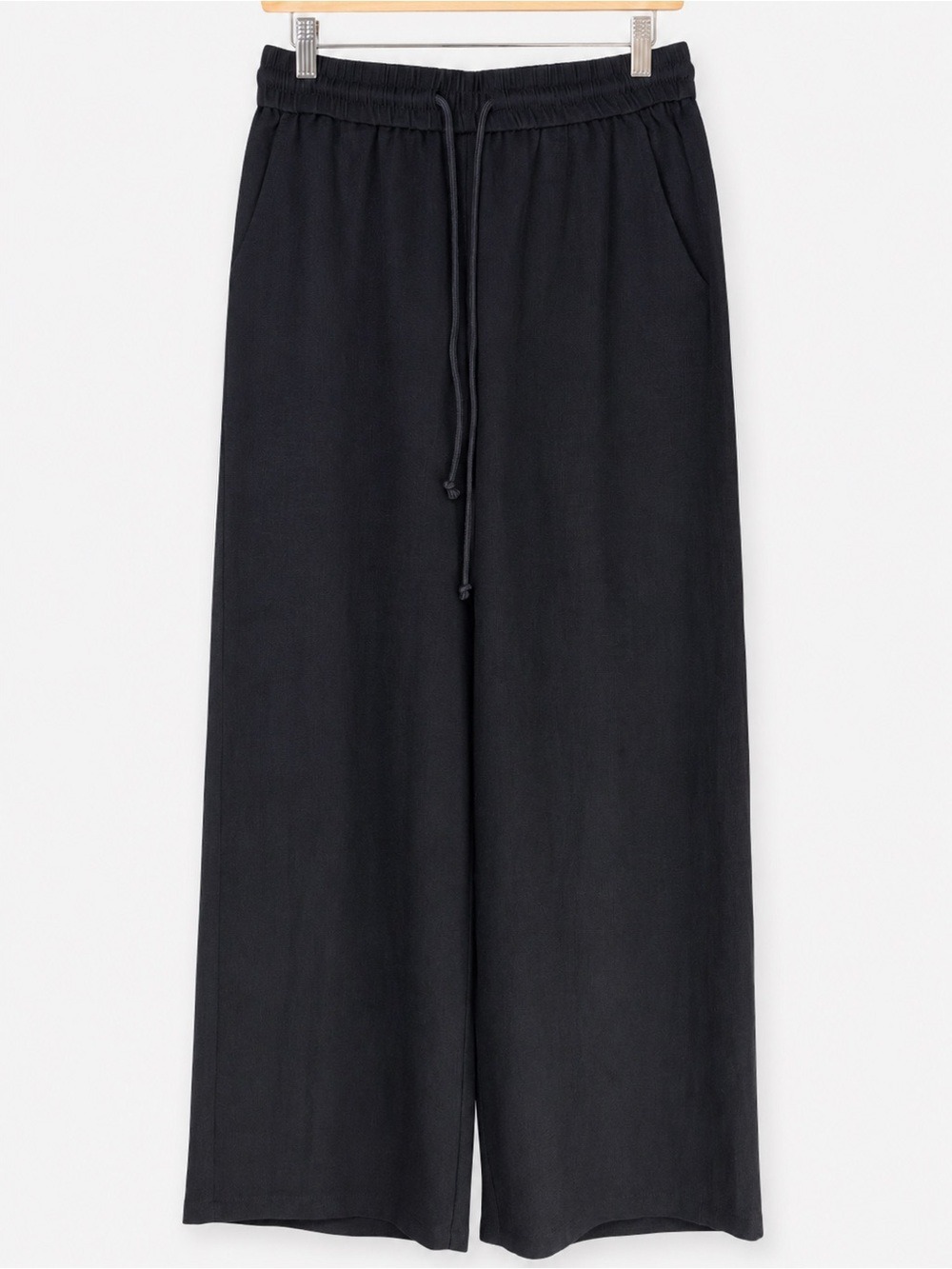 Halara High Waist Drawstring Wide Leg Linen Feel Pants Black xl NWT - Picture 5 of 12